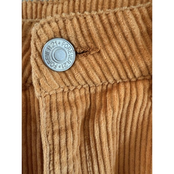 Forever 21 Womens Corduroy Mini Skirt Sz S Camel Color Flat Front Pockets - Picture 3 of 7